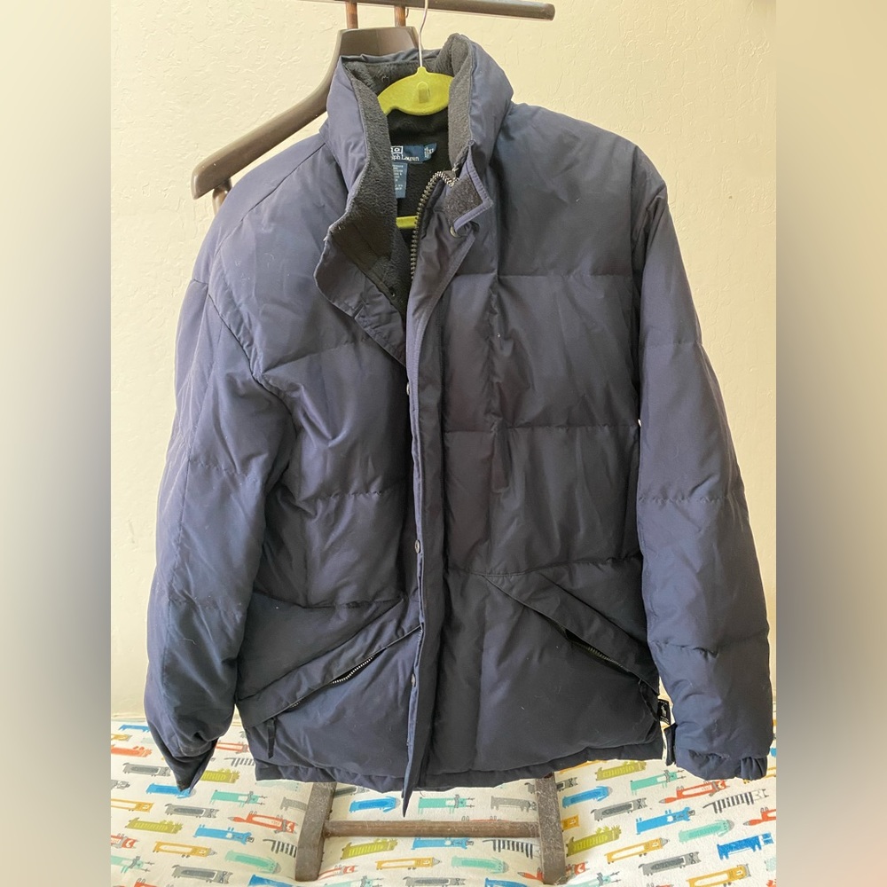 Ralph Lauren Water-Repellent Down Jacket - Navy Blue XL